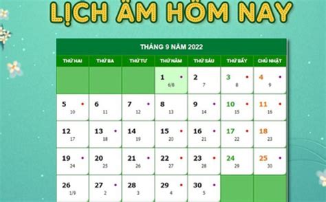 Xem lịch âm hôm nay thứ Sáu ngày 23/9