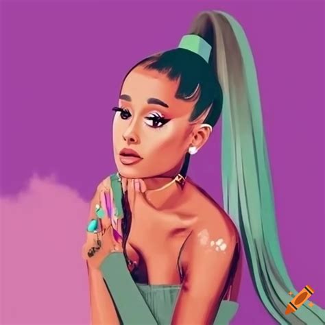 Ariana grande in a modern simple illustration style using the pantone ...