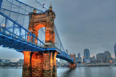 John A Roebling Suspension Bridge Cincinnati Ohio Photograph by Jeremy Lankford