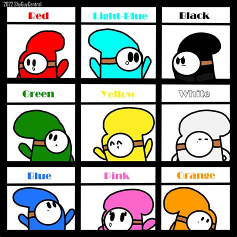 Shy Guy Colors MK8 by ShyGuyCentral on DeviantArt