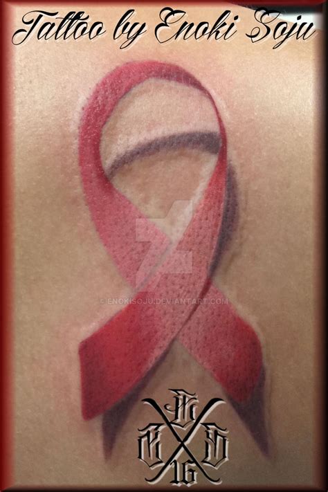 Realistic Cancer Ribbon Tattoo by Enoki Soju by enokisoju on DeviantArt