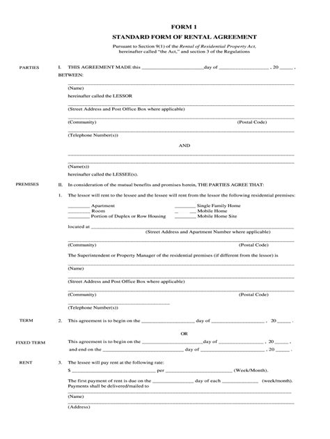 Standard Rental Agreement Ontario - Fill Online, Printable, Fillable ...