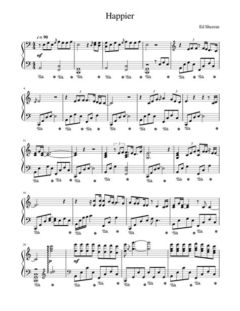 Ed Sheeran - Happier Sheet music for Piano (Solo) | Musescore.com