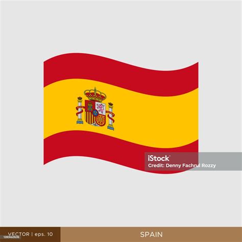 Bendera Spanyol Vector Template Desain Ilustrasi Saham Ilustrasi Stok ...