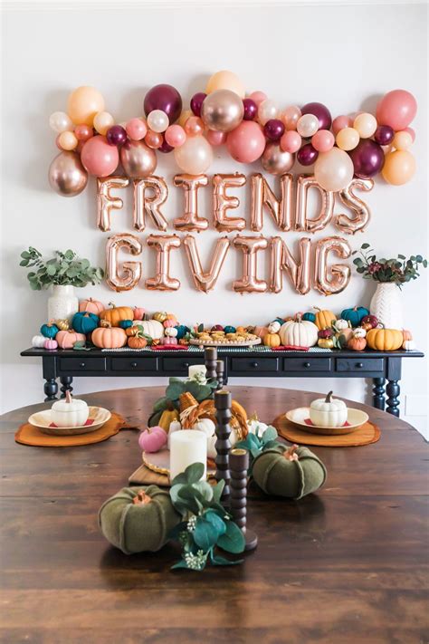 Friendsgiving Party Decor | Friendsgiving decorations, Balloon garland ...