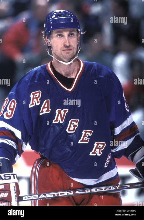 New York Rangers center Wayne Gretzky (99) sets for play against the ...