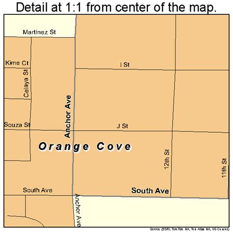 Orange Cove California Street Map 0654008