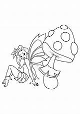 Coloring Page fairy With mushroom  Free Printable coloring Pages Img sketch template