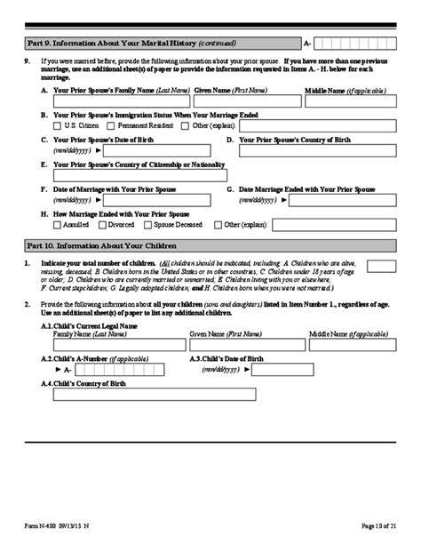 N400 Additional Sheets Sample | PDF Template