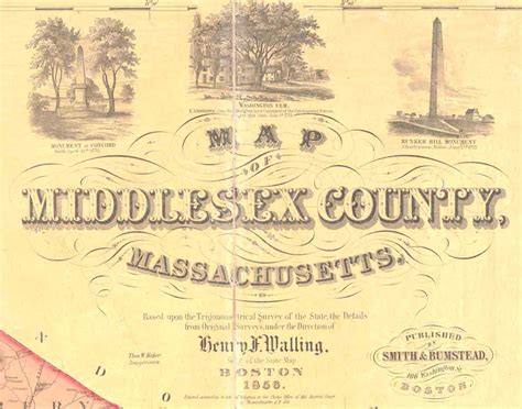 Map of Middlesex County, MA 1856