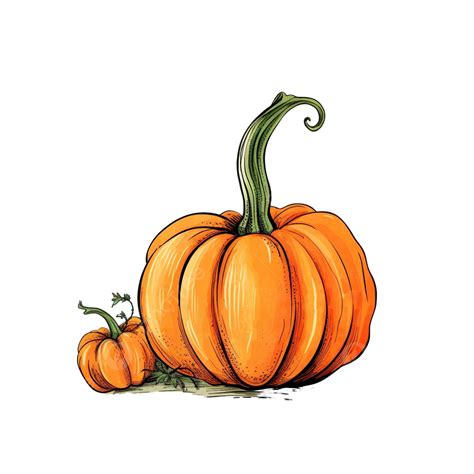 Pumpkin Illustration, Halloween Pumpkin, Pumpkin With A Stem, Doodles ...