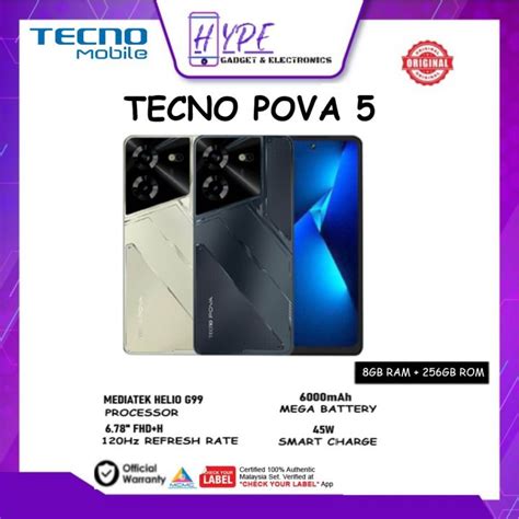 Tecno Pova 5 l Light Up Your Power l 8GB RAM + 256GB ROM l Mediatek ...