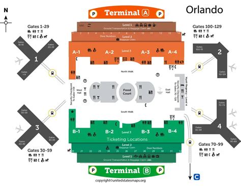 Orlando Airport Map | Map of Orlando Airport Terminals