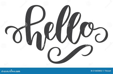 Word Hello Brush Pen Calligraphy Stock Vector - Illustration of vector ...