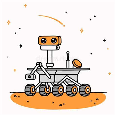 Cartoon Mars rover. Cute cartoon drawing of Mars rover. Space ...