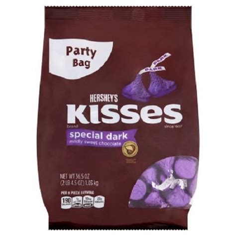 Hershey Special Dark Chocolate Kisses 36.5 oz Bag | Chocolate Candy ...