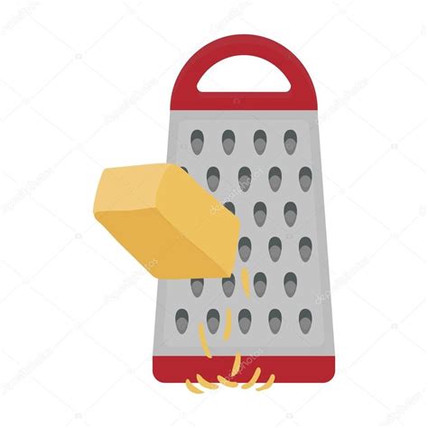 Grating cheese icon in cartoon style isolated on white background. Pizza and pizzeria symbol ...