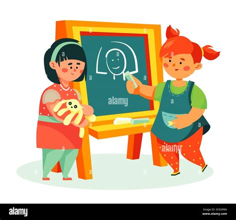 Children drawing - colorful flat design style illustration Stock Vector Image & Art - Alamy