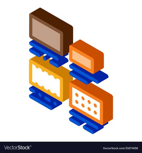 Brick types sizes isometric icon Royalty Free Vector Image