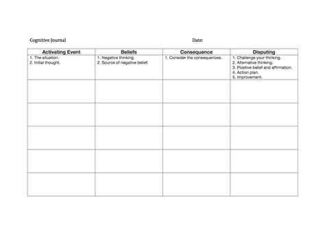 Cognitive Triangle Worksheet - Printable Word Searches