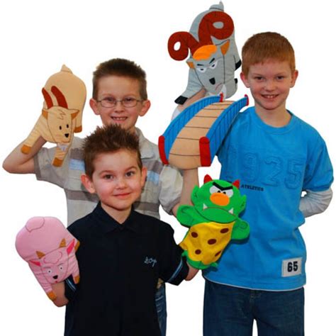 Three Billy Goats Gruff Hand Puppet Set