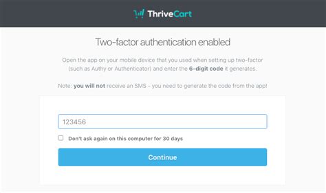 Where do I get my 6-digit access code (2-Factor Authentication) – ThriveCart Helpdesk