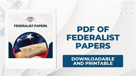 PDF of Federalist Papers - Downloadable and Printable - Constitution of ...