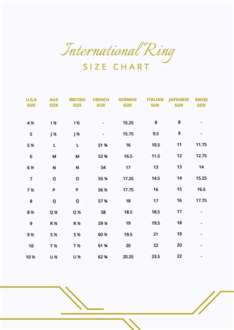 International Ring Size Chart Template in Illustrator, PDF - Download | Template.net