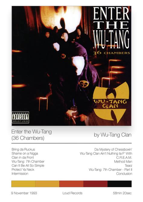 Wu-Tang Clan Enter The Wu-Tang 36 Chambers Album Cover | Etsy