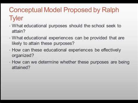 Ralph W Tyler Model of Curriculum Development - YouTube