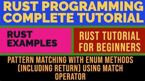 Rust Programming Complete Tutorial| Pattern Matching With Enum Methods (With Return) & Match ...