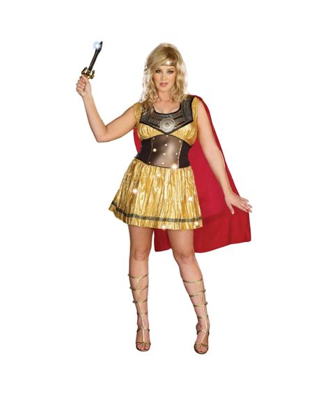 Golden Warrior Plus Size Costume - Women Roman Costumes