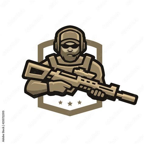 Special forces soldier. Logo, emblem. Vector illustration. Stock Vector ...