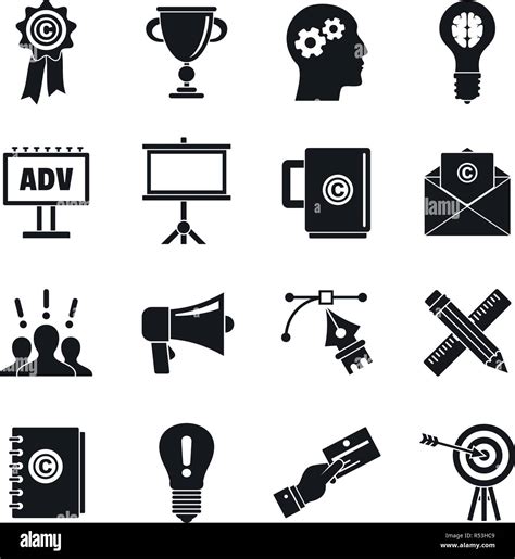 Brand marketing icon set. Simple set of brand marketing vector icons ...