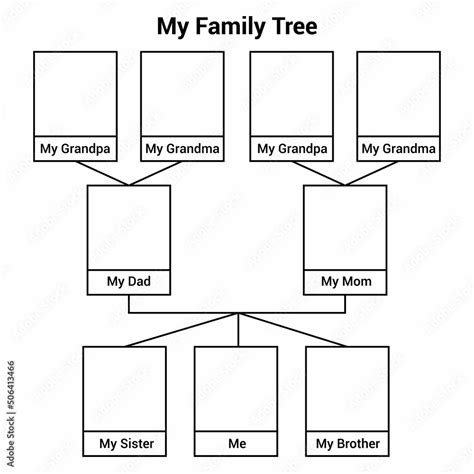 my family tree worksheet for kindergarten Stock Vector | Adobe Stock