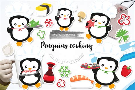 Penguin Cooking Graphic by Prettygrafik · Creative Fabrica