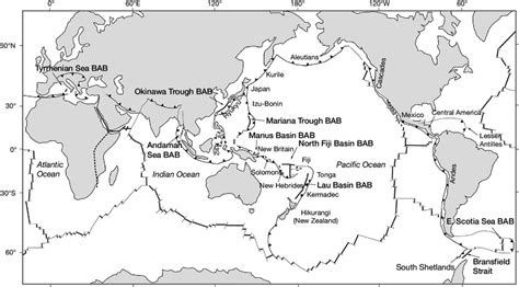 -Map of active Back-Arc Basins of the world. | Download Scientific Diagram