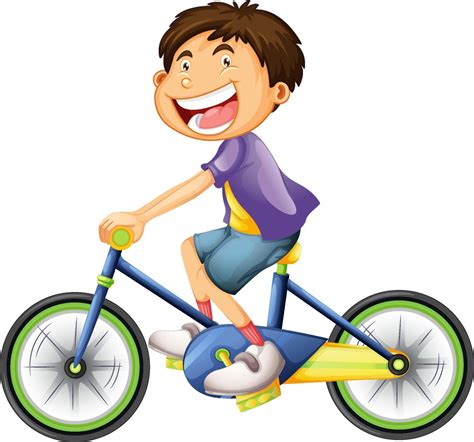 A young man cartoon character riding a bicycle isolated 2764423 Vector Art at Vecteezy