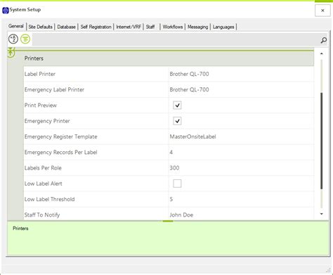 Label Printer Setup