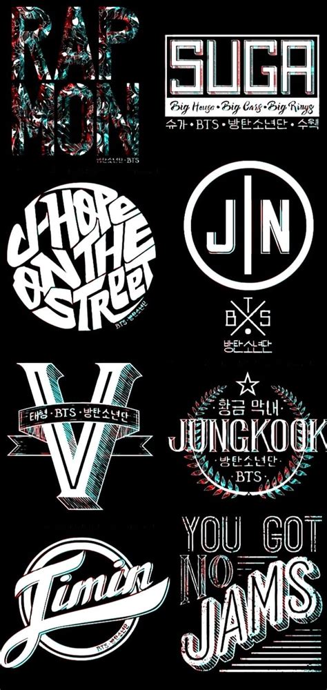 BTS Members With Logo, BTS Name HD phone wallpaper | Pxfuel