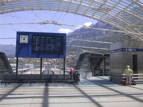 Glass-roofed train station in Chur, Switzerland