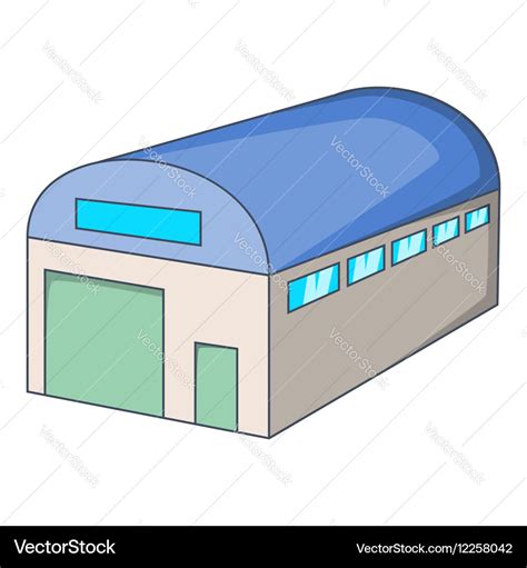 Warehouse building icon cartoon style Royalty Free Vector