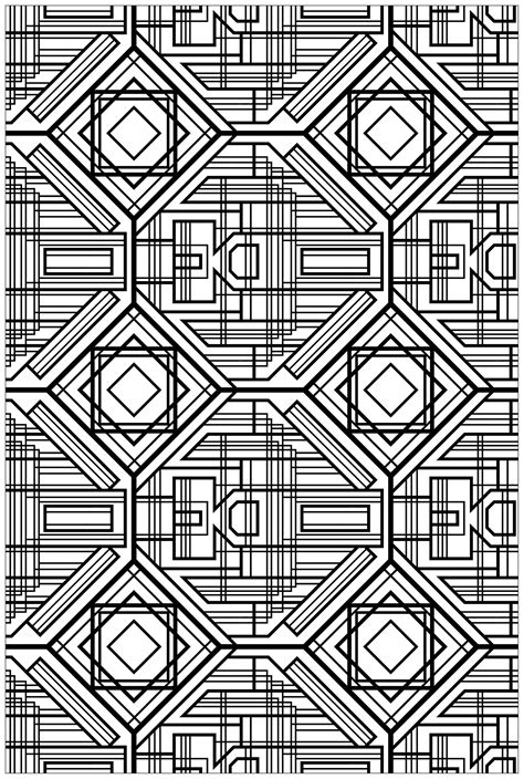 Art deco complex pattern - Art Adult Coloring Pages