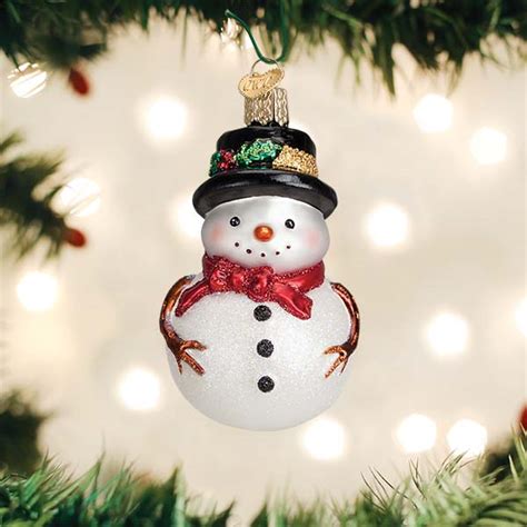 Red Bow Holly Hat Snowman Ornament – Old World Christmas