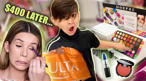 LITTLE BROTHER BUYS MY FULL FACE OF MAKEUP! - YouTube