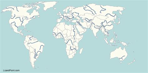 World Map Rivers And Mountains