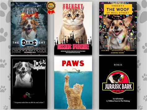 Personalised Pet Movie Poster, Custom Pet Portrait, Dog Movie Poster ...