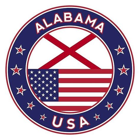 Alabama, Alabama t-shirt, Alabama sticker, circle, Alabama flag, white bg | American flag ...