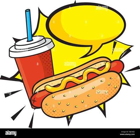 Cartoon Hotdog And Chips