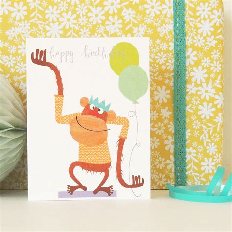 Happy Birthday Monkey Mini Card By Kali Stileman Publishing ...